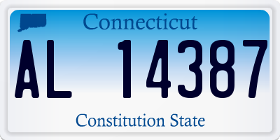 CT license plate AL14387