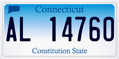 CT license plate AL14760