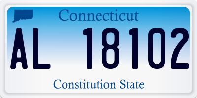 CT license plate AL18102