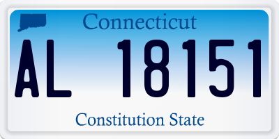 CT license plate AL18151