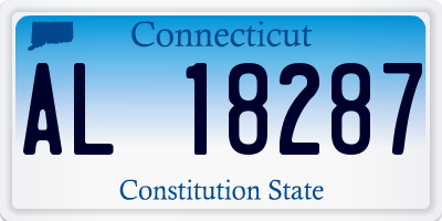 CT license plate AL18287