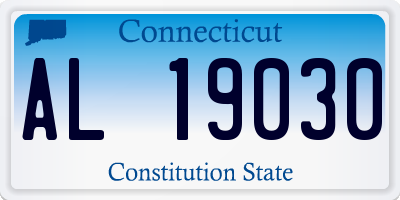 CT license plate AL19030