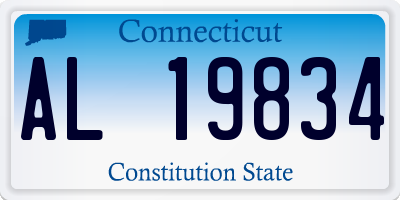 CT license plate AL19834
