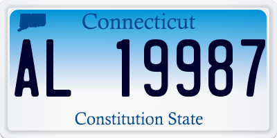 CT license plate AL19987