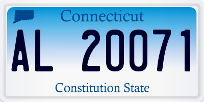 CT license plate AL20071