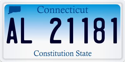 CT license plate AL21181