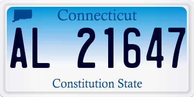 CT license plate AL21647