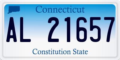 CT license plate AL21657