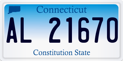 CT license plate AL21670