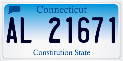 CT license plate AL21671