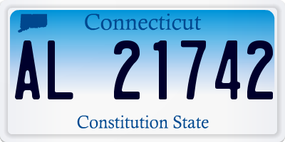 CT license plate AL21742