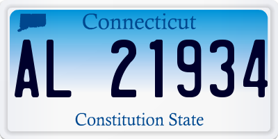CT license plate AL21934