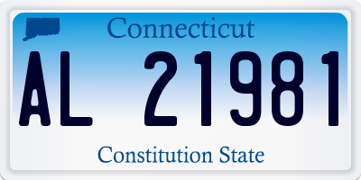CT license plate AL21981
