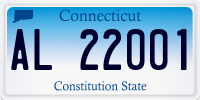 CT license plate AL22001