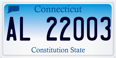 CT license plate AL22003