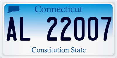 CT license plate AL22007