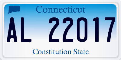 CT license plate AL22017