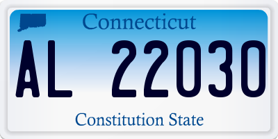 CT license plate AL22030