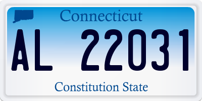CT license plate AL22031