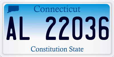 CT license plate AL22036
