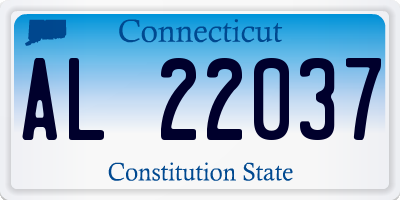 CT license plate AL22037