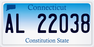 CT license plate AL22038