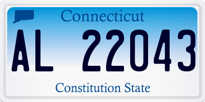 CT license plate AL22043