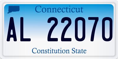 CT license plate AL22070