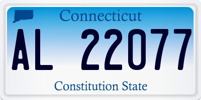 CT license plate AL22077