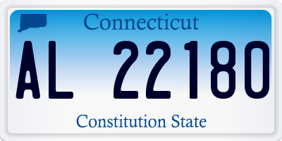 CT license plate AL22180