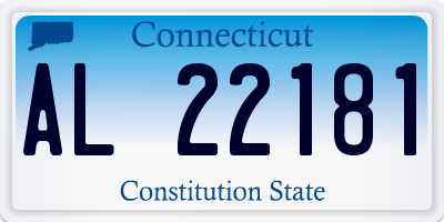 CT license plate AL22181