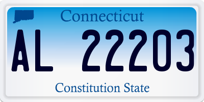 CT license plate AL22203