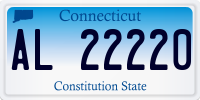 CT license plate AL22220