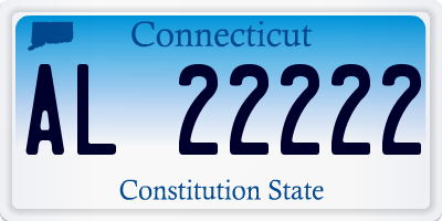 CT license plate AL22222