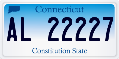 CT license plate AL22227