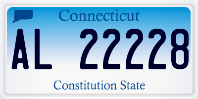 CT license plate AL22228