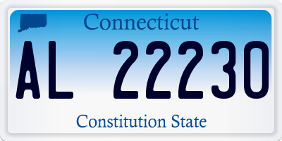 CT license plate AL22230