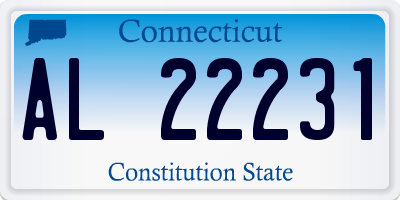 CT license plate AL22231