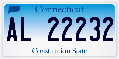 CT license plate AL22232