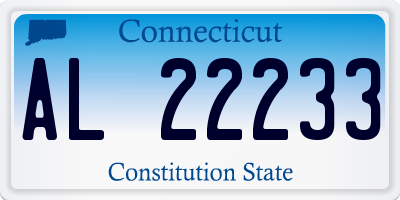 CT license plate AL22233