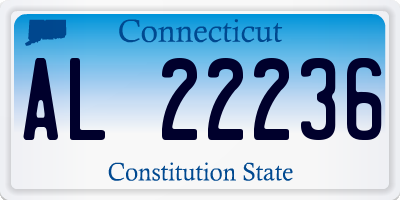CT license plate AL22236