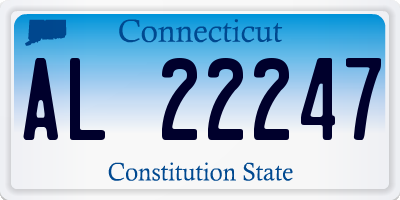 CT license plate AL22247