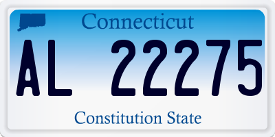 CT license plate AL22275