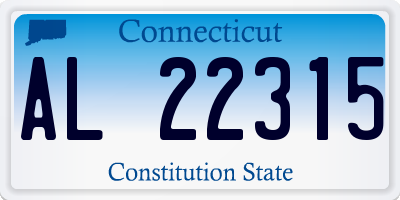 CT license plate AL22315