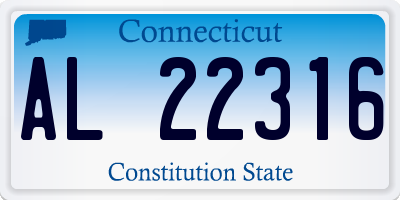 CT license plate AL22316