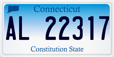 CT license plate AL22317