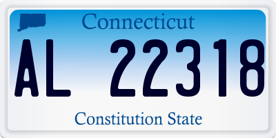 CT license plate AL22318