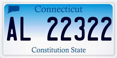 CT license plate AL22322