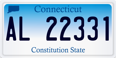 CT license plate AL22331