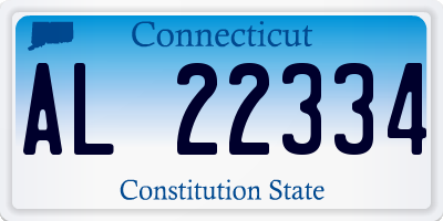 CT license plate AL22334